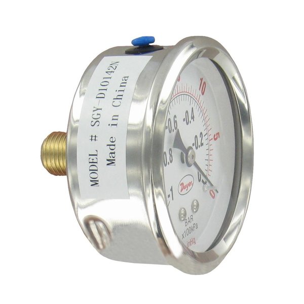 Dwyer Instruments Industrial Pressure Gage, 25 Ss Gage SGY-D10522N-GF
